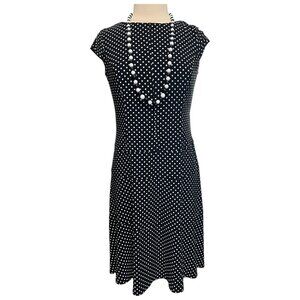 Black and white polka dotted dress